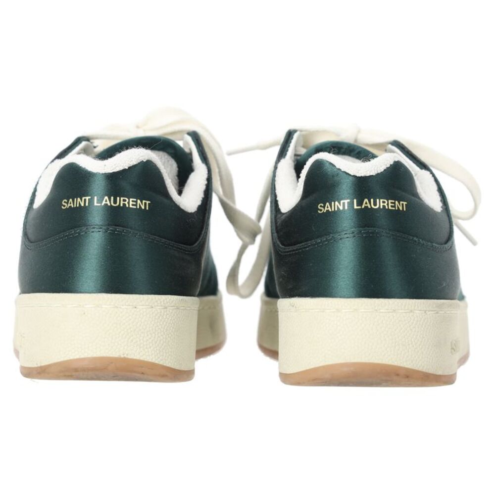Saint Laurent SL/61 Low-Top Sneakers in Green Satin - Picture 3 of 12